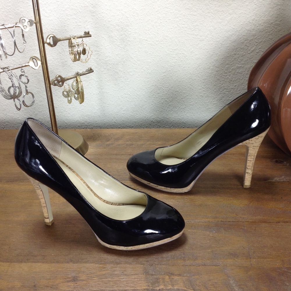 Nine West Black Patent Leather Platform Heels - Picture 3 of 8